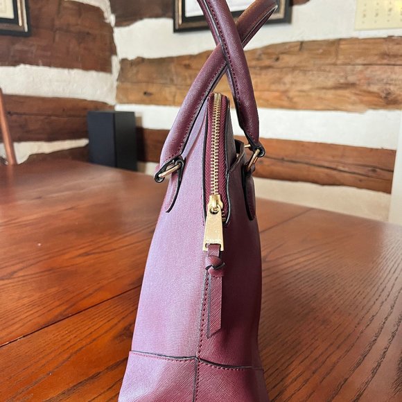 Vintage Calvin Klein Saffiano Leather Bag – Maroon - Picture 3 of 5